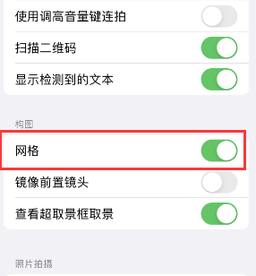 叙永苹果手机维修网点分享iPhone如何开启九宫格构图功能 